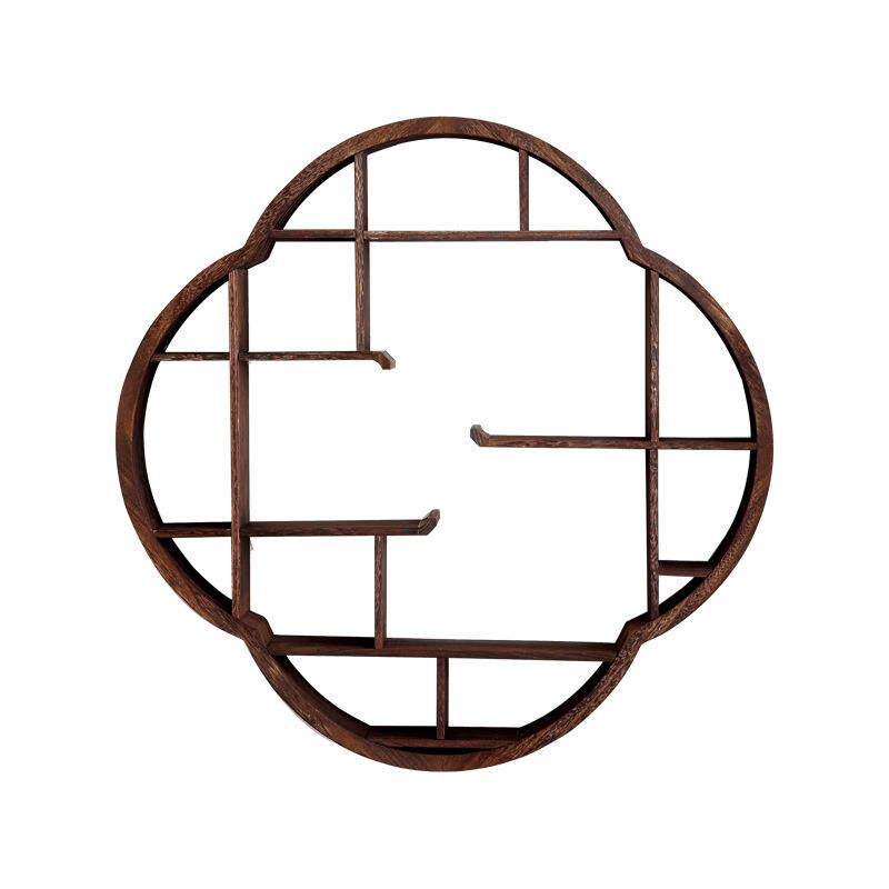 Spot solid wood Bogu rack storage rack wall-mounted Duobao Pavilion tea cup tea set display rack wooden vase organizing rack