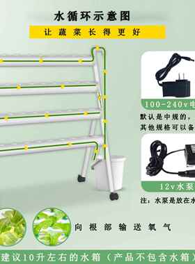 新款可移动无土栽培设备阳台种植架管道式水耕水培多层种菜机设备