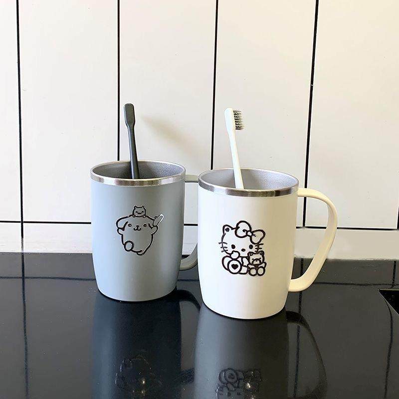 牙杯轻奢高级感卫生间日式304不锈钢洗漱口杯防霉刷牙水杯子带手,淘宝优惠券,粉丝福利购,淘宝优惠卷