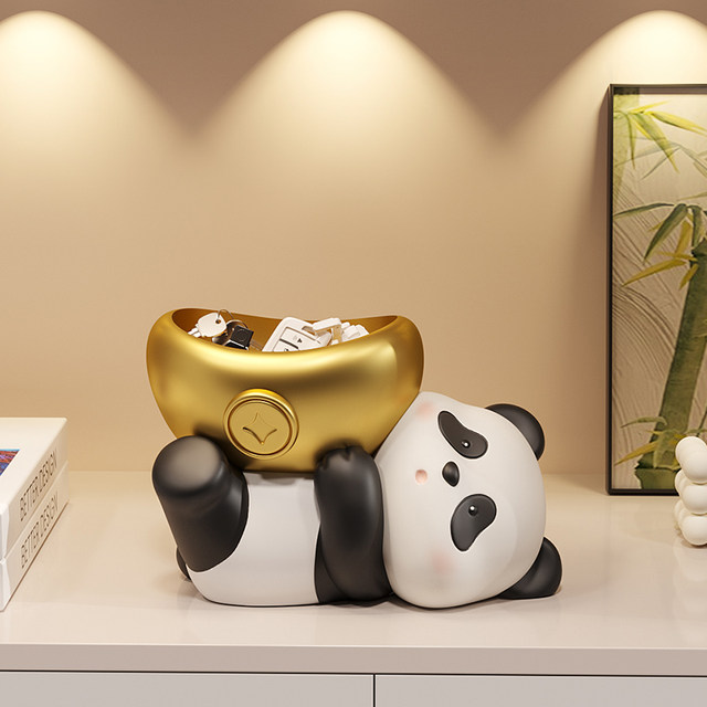 Cute lucky panda key storage ornaments for entrance living room living room desktop decorations moving new home gift