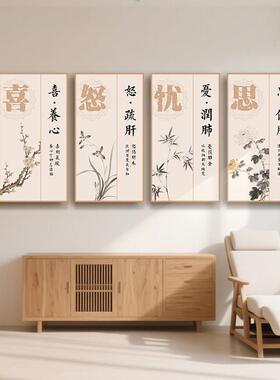 中医养生馆装饰画文化墙五脏理论氛围挂画理疗馆情绪字画养生壁画