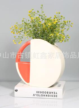 北欧轻奢陶瓷花瓶创意摆件客厅干燥花插花花器玄关茶几餐桌装饰摆