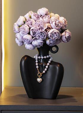 轻奢电视酒柜玄关装饰品现代家居客厅高档小摆件艺术花瓶插花花器