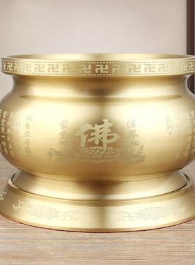 心经香炉家用纯铜室内烧香炉上香供佛字黑色莲花香炉大尺寸铜香炉