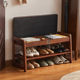 Storage stool storage stool can be used to sit on adult solid wood multi-function sofa long bench with shoe rack for home change shoe stool