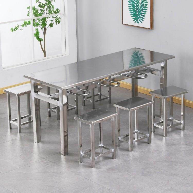 食堂餐桌椅不锈钢4人6人员工餐桌挂凳快餐小吃饭店分体组合经济型,淘宝优惠券,粉丝福利购,淘宝优惠卷