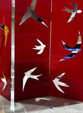 亚克力桌面屏风桌面燕子摄影道具客厅玄关装饰摆件简约高级