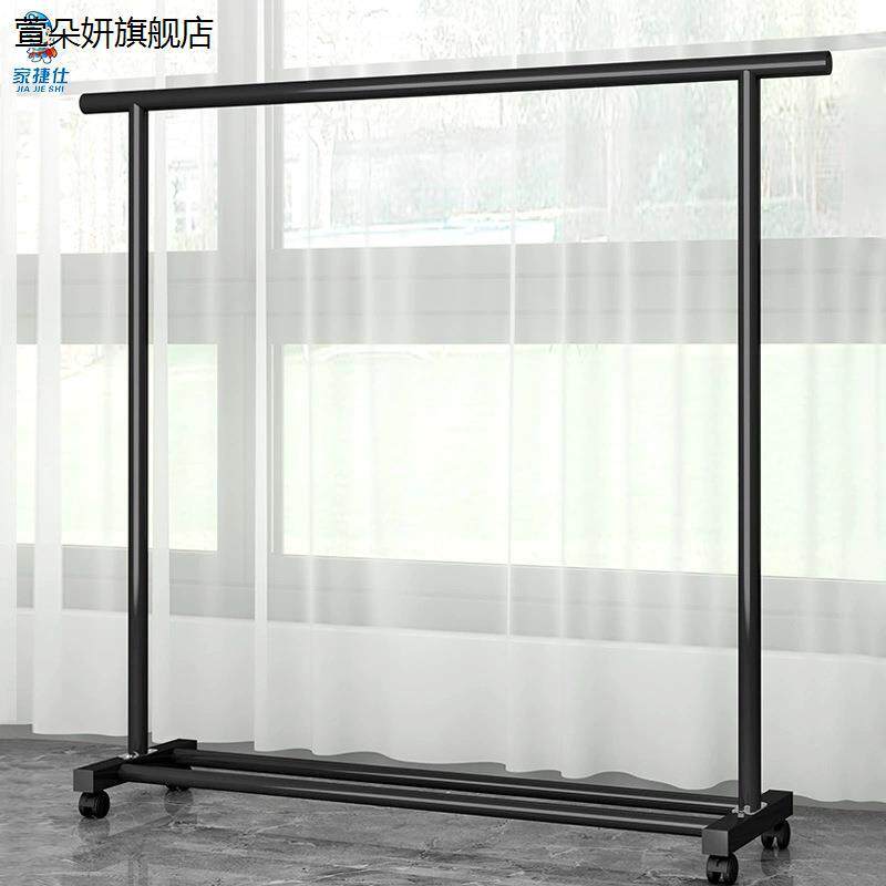 服装店展示架落地式挂衣架带轮水管晾衣架可移动服装架钢管龙门架 - 图2