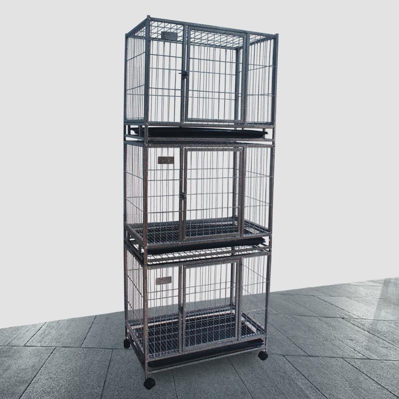 三层多层方管狗笼子养殖泰迪比熊小型犬宠物寄养双层猫笼上下两层 - 图0