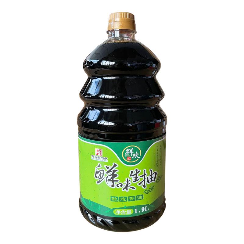 浙江嘉兴平湖特产平湖老鼎丰群欢金标鲜味生抽酿造酱油 1.9升