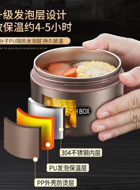 德国家用保温饭盒上班族便携早餐盒带盖碗饭菜单层便当装汤盒