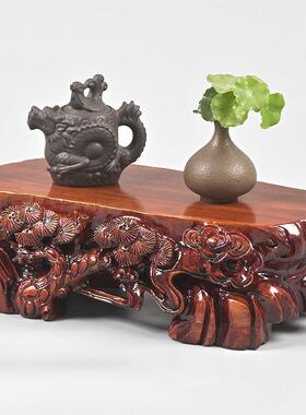 实木奇石根雕底座泰山石头底托 托架古董花瓶花盆佛像工艺品摆饰