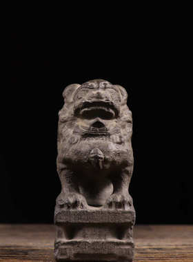 文玩装饰仿古中式复古老皮摆设收藏批发狮子石雕厂家青石风化山西