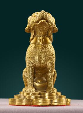 皇轩铜狗摆件二生肖十金CAU钱元厅宝狗补西室北缺角家居客办公工