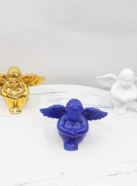 现货工艺品摆件 创意北欧家居树脂胖天使摆件 卧室桌面软装饰品