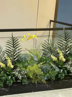 北欧室内彷真绿色植物盆景ins风落地花槽花艺店铺隔断植物架桌面