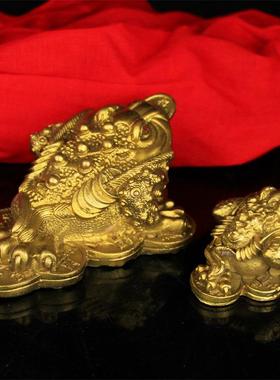 正品你铜金蟾蜍饰品迷聚宝盆三条腿和三条腿金蝉金蟾蜍铜家居装饰