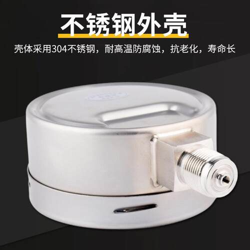 不锈钢耐震压力表YN100BF YTF100H304高温真空油气水液压力表氨用 - 图1