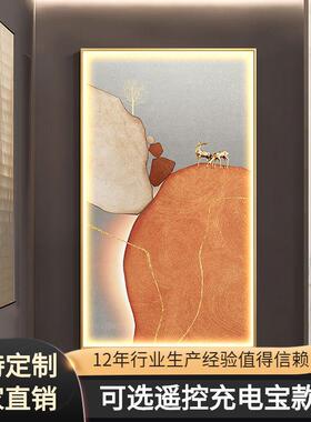 现代简关约石来运寓转客厅装画意好led灯画现代轻奢走SQ5040廊玄