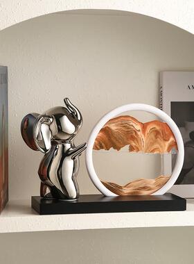 轻奢小象沙漏流沙画 画摆件家居客厅酒柜电视柜装饰品玄关乔迁礼