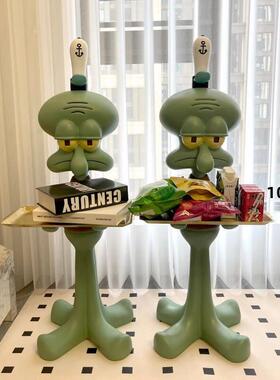 章鱼哥打工人艺术客厅落地超大托盘置物架电视柜沙发旁边装饰摆件