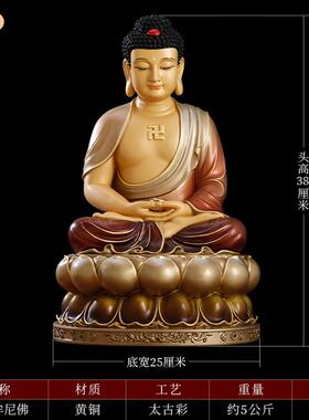 正品台湾纯铜释摩尼等身像客厅供奉娑婆三圣迦三宝佛释迦尼摩像佛