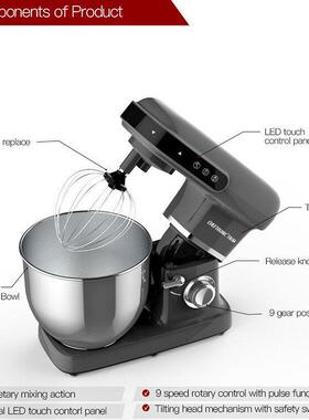 20200w1L大容量SM-A02Stand食Mixer物搅拌机跨境用家台式厨师机揉