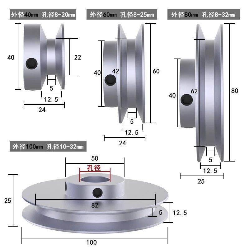 三角带皮带轮A型单水槽铝合金电机马达主轴传动带轮橡胶三角皮带,淘宝优惠券,粉丝福利购,淘宝优惠卷