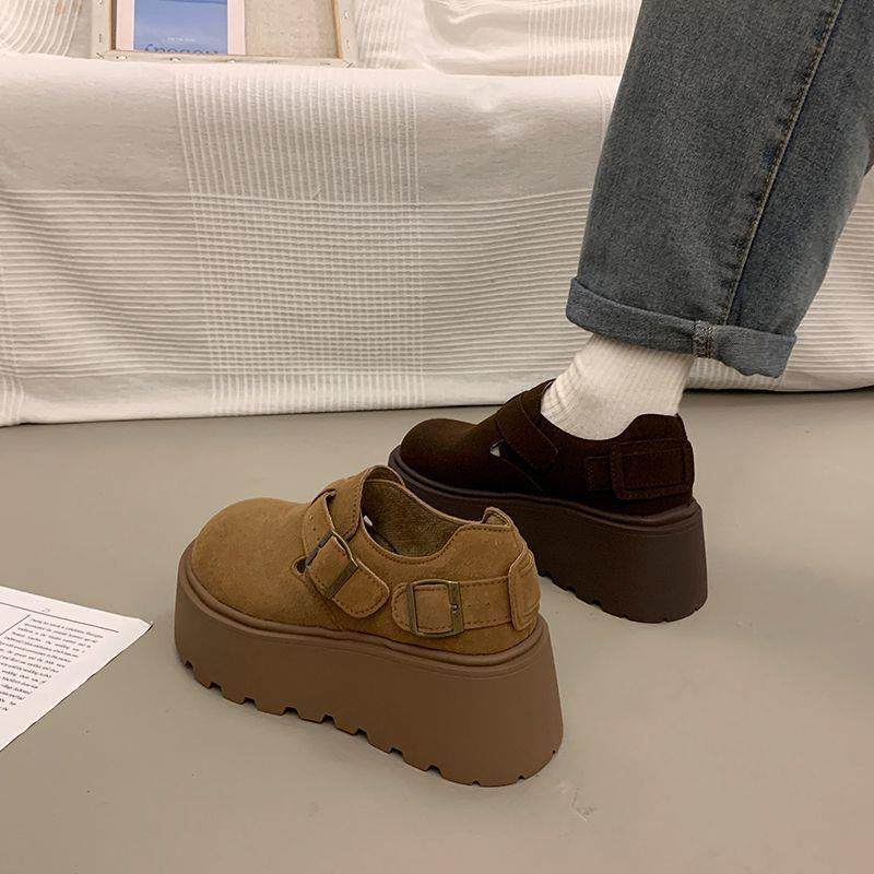 2026年新款春秋松糕厚底勃肯鞋女鞋靴加绒乐福鞋毛毛棉鞋女0115w,淘宝优惠券,粉丝福利购,淘宝优惠卷