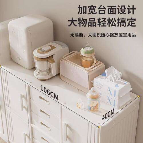 宝宝喂 养台室内收纳柜儿童玩具收纳柜婴儿用品置物架置物整理架 - 图0