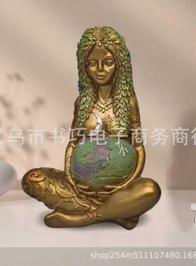 跨境新品大地女神地球母亲盖亚女神摆件地球母亲雕像树脂摆件