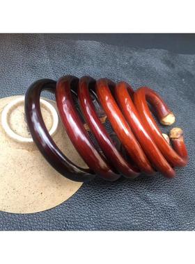 新款西藏天然野生品无节鸡血藤手镯银女款原藤纯情侣饰品珍阁