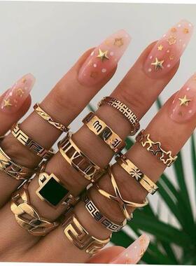 Finger Rings Set Women Knuckle Rings Female Jewelry 戒指套装