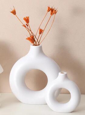 Ready-to-ship cross-border donut-shaped plastic vase for hom
