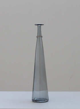 高档花瓶样板间bx玻璃轻精磨摆设奢花摆件刻餐桌工艺品器小口简约