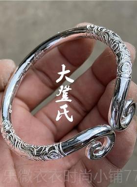 新款紧箍咒纯一银手镯 999西生所云爱大话游 网红同款 祥手工情侣