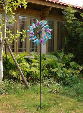 铁太阳旋转大风车花园庭院阳台别墅露台布多款式组置插装饰户外地