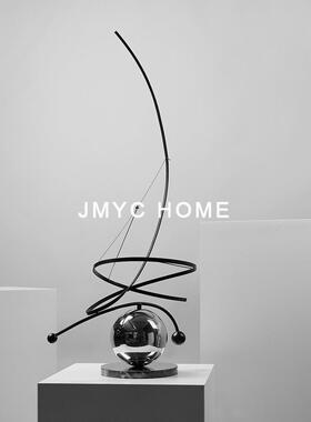 轻高奢金属级摆件办公室样板房大VNM堂酒店别墅玄关柜软装大品饰