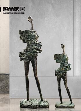 创意抽象人物摆件售楼处酒店会所大堂过道个性时尚软装雕塑艺术品