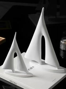 高档现代简约抽象艺术一帆风顺摆件玄关酒柜书柜桌面高级感装饰品