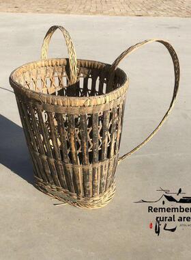 民俗老物件装饰摆件背篓筛子旧簸箕麻袋竹编茶筐篮子农村怀旧道具