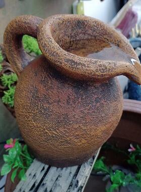 古风彷陶罐小号开 口古法养鱼流水罐庭院水培水缸鱼池水循环过滤