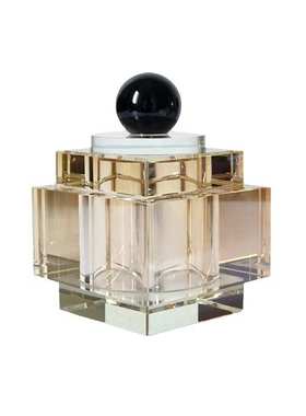 创意高级感水晶香薰瓶客厅桌面方形工艺品棉签罐轻奢玄关装饰摆件