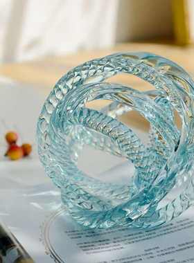 简约时尚家居玻璃麻团装饰玻璃 创意彩色玻璃摆件工艺品包邮礼品