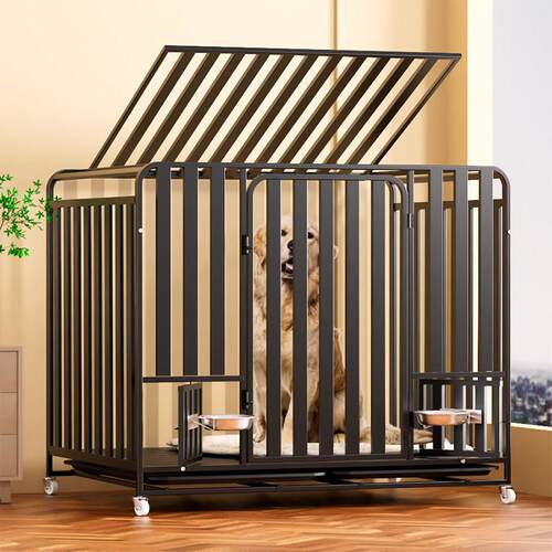 狗笼子大型犬中型犬萨摩耶金毛拉布拉多边牧狗狗带厕所狗笼l-大型 - 图1