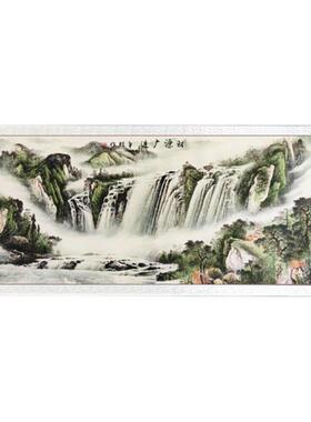 客厅山水装饰画办公室财源广进富水长流挂画
