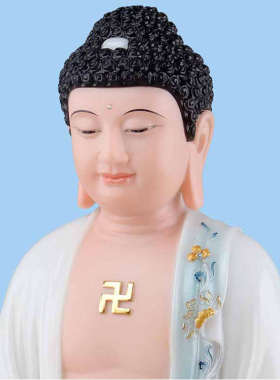 家用释迦牟尼佛合成汉白玉药师佛阿弥陀佛如来佛祖三宝佛摆件