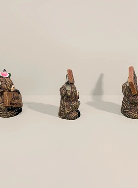 跨境高地耗牛举花园欢迎牌树脂工艺品花园庭院户外装饰品景观摆件
