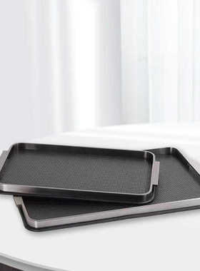 皮革现代茶几托盘奢简约装饰样板间酒店轻摆件金属桌面收纳客厅