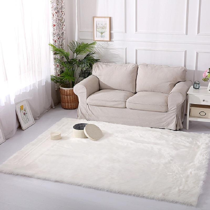 Luxurious Nordic style imitation wool plush bedside bedroom carpet living room sofa cushion bay window mat floor mat